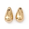 Ion Plating(IP) 304 Stainless Steel Pendants, Teardrop, Real 24K Gold Plated, 11.5x6mm, Hole: 1.5mm