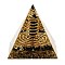 Orgonite Pyramid Resin Energy Generators, Reiki Natural Obsidian Chips & Steel Wire & Gold Foil Inside, for Home Office Desk Decoration, 59x59x59mm