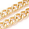Aluminium Curb Chains, Unwelded, with Spool, Faceted, Diamond Cut Chains, Golden, 26x20x5mm, about 16.40 Feet(5m)/Roll
