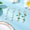 2Pairs 2 Styles Flower Natural Freshwater Shell Leverback & Dangle Earring Sets, with 304 Stainless Steel & Brass Earring Finding for Women, White, 48~54x10~14.5mm, 1pair/style