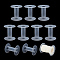 PP Plastic Bobbins, Column, Clear, 67.33x59.12mm, Hole: 21.31mm
