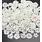 Dyed Mixed Shapes and Mixed Size Acrylic Buttons, for Art Button Craft Button Ornament, White, 10~16x11~16x2~3mm, Hole: 2mm