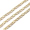 Brass Figaro Chains, with Enamel, Lead Free & Cadmium Free, Long-Lasting Plated, Rack Plating, Soldered, with Spool, Real 18K Gold Plated, White, 3mm