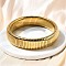 304 Stainless Steel Stretch Bracelets for Women Men, Ion Plating(IP), Golden, 5/8 inch(1.6cm), Inner Diameter: 2-1/2 inch(6.5cm)