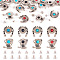 8 Styles Alloy Decorative Rivets, with Resin Imitation Turquoise and Screws, for Purse, Bags, Leather Crafts Decoration, Mixed Color, 20~21x18~19.5x6mm, Hole: 2~3mm