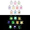 Transparent Acrylic Cabochons, Glow in the Dark, Tortoise, Flat Back, Mixed Color, 45.5x32x15.5mm