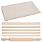 Ceramic & Clay Tool Kits, including Linen Cloth Fabric, Wooden Rolling Pin & Rulers, Mixed Color, 340x19.5~20x3~12mm