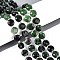Natural Ruby in Zoisite Beads Strands, Flat Round, Faceted, with Seed Beads, 8~9x8~9x5~6mm, Hole: 1~1.2mm, about 38~40pcs/strand, 15.16~15.75''(38.5~40cm)