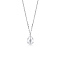 S925 Sterling Silver Clear Cubic Zirconia Teadrop Pendant Necklaces, Platinum, 14.57 inch(37cm)
