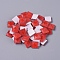 Faceted Glass Cabochons, Mosaic Tiles, for Home Decoration or DIY Crafts, Square, Red, 9.5x9.5x3.8mm, about 90pcs/bag