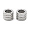 303 Stainless Steel European Beads, Large Hole Beads, Grooved Beads, Column, Stainless Steel Color, 10x8mm, Hole: 6.5mm