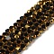 Electroplate Glass Beads Strands, Opaque Solid Color, Half Golden Plated, Faceted, Flat Round, Black, 4~4.5x3mm, Hole: 1mm, about 70~71pcs/strand, 9.84~10.23 inch(25~26cm)