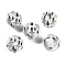 Christmas Printed Schima Wood European Beads, White, Round, Snowman, 16x15mm, Hole: 4mm