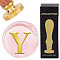 Brass Wax Seal Stamp with Wood Handle, for DIY Scrapbooking, Letter Y, 25mm