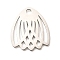 201 Stainless Steel Pendants, Laser Cut, Hollow Flower Charm, Anti-Tarnish, Stainless Steel Color, 35x30x1mm, Hole: 2mm