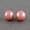 ABS Plastic Imitation Pearl Round Beads, Salmon, 8mm, Hole: 2mm, about 1950pcs/500g