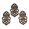 Walnut Wood Pendants, Coconut Brown, 44.5x27x2.5mm, Hole: 5x4mm