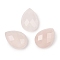 Natural Rose Quartz Cabochons, Teardrop, Faceted, 18x13x5mm