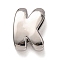 Brass Beads, Long-Lasting Plated, Rack Plating, Lead Free & Cadmium Free, Platinum, Letter K, 21x14.5x6mm, Hole: 18x4mm