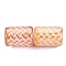 Electroplate Glass Beads, Column with L-shape Pattern, Light Salmon, 11.5~12x8~8.5mm, Hole: 1.2~1.4mm