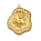 304 Stainless Steel Pendants, Leaf Charm, Real 18K Gold Plated, 33x28x5mm, Hole: 1.4mm