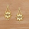 Alloy Connector Charms, Flower, Golden, 30x15mm