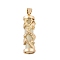 Synthetic Luminous Stone Column Pendants, Golden Plated Alloy Gragon Wrapped Charms, Pale Goldenrod, 35.5x10.5mm, Hole: 6x4.5mm