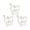 Natural White Shell Pendants, Cat Shape Charms, 17x14.5x3mm, Hole: 1mm
