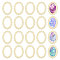 20Pcs Lace Edged Alloy Oval Linking Rings, Golden, 38.5x28x1.5mm, Inner Diameter: 18mm