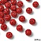 30Pcs Polymer Clay Rhinestone Beads, Grade A, Round, Pave Disco Ball Beads, Light Siam, 10x9.5mm, Hole: 1.5mm, 30pcs/set