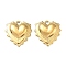304 Stainless Steel Pendants, Heart Charm, Ion Plating(IP), Real 18K Gold Plated, 17.5x17x3mm, Hole: 1.6mm
