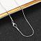 Tarnish Resistant 304 Stainless Steel Snake Chain Necklaces, with Lobster Claw Clasps, Stainless Steel Color, 17.5 inch(44.5cm)