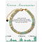 Adjustable Natural Green Aventurine Bead Bracelets, Round Brass Bracelets for Women, 1/4 inch(0.6cm)
