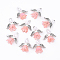 10Pcs Acrylic & Imitation Pearl Flower Angel Pendants, with Alloy Wings and Brass Findings, Antique Silver & Platinum, Pink, 20mm, Hole: 2.2mm, 10pcs/set