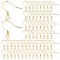 100Pcs 304 Stainless Steel French Earring Hooks, Flat Earring Hooks, Ear Wire, with Horizontal Loop, Real 18K Gold Plated, 15x17x2mm, Hole: 2mm, 21 Gauge, Pin: 0.7mm