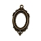 Vintage Tibetan Style Alloy Pendant Cabochon Bezel Open Back Settings, Cadmium Free & Nickel Free & Lead Free, Antique Bronze, Oval Tray: 25x18mm, 42.5x23.5x2mm, Hole: 3mm, about 333pcs/kg