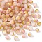 141Pcs 3 Bags Cat Eye Beads, Drawbench Style, Round, Gold Foil, Navajo White, 5.5mm, Hole: 1mm, 47pcs/bag