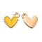 Alloy Enamel Charms, Heart Charms, Golden, Gold, 10x9x1.2mm, Hole: 1.5mm