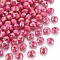Opaque Acrylic Beads, AB Color Plated, Faceted Rondelle, Cerise, 6mm, Hole: 1.5mm, about 5456pcs/440g