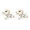 Brass Enamel Charms, Dog Charm, with Jump Ring, Lead Free & Cadmium Free, Long-Lasting Plated, Rack Plating, Real 18K Gold Plated, White, 11.5x15x6mm, Hole: 3.4mm