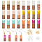 DIY Walnut Wooden Dangle Earring Making Kits, 28Pcs 7 Colors Rectangle Resin & Walnut Wood Pendants, Brass Earring Hooks & Jump Rings, Mixed Color, 20x6.5x3mm, Hole: 1.8mm, 4pcs/color