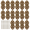 Iron Box Corner Protectors, with Nails, For Furniture Jewelry Box Decoration, Antique Bronze, 24x51.5x0.5mm, Hole: 2.8mm and 1.6mm, Screw: 8mm long, Pin: 3.8mm, 60sets