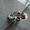 Adjustable Alloy with Resin Finger Rings, Palette, Antique Silver, 39.5x25mm, Inner Diameter: 17mm