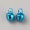 Aluminum Charms, Bell Charm, Deep Sky Blue, 7.5x6mm, Hole: 1.6mm