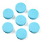 Painted Natural Wood Beads, Flat Round, Sky Blue, 15~15.5x5mm, Hole: 2mm