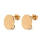 304 Stainless Steel Stud Earring Findings, Flat Round, Ion Plating(IP), Golden, 12mm, Hole: 2.5mm, Pin: 1mm