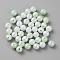 Opaque Acrylic Beads, Round, Light Green, 8mm, Hole: 1.8mm, about 200pcs/bag