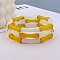 Acrylic Bamboo Joint Beaded Bracelets for Women, Gold, Inner Diameter: 2-1/4 inch(5.8cm)