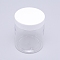 Transparent PET Plastic Bead Containers, with Screw Lids, Column, White, 7.1x8.7cm, Capacity: 250ml(8.45 fl. oz)