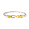 304 Stainless Steel Bangles, Twisted Rope Bracelets, Golden & Stainless Steel Color, Inner Diameter: 2-3/8 inch(6cm)